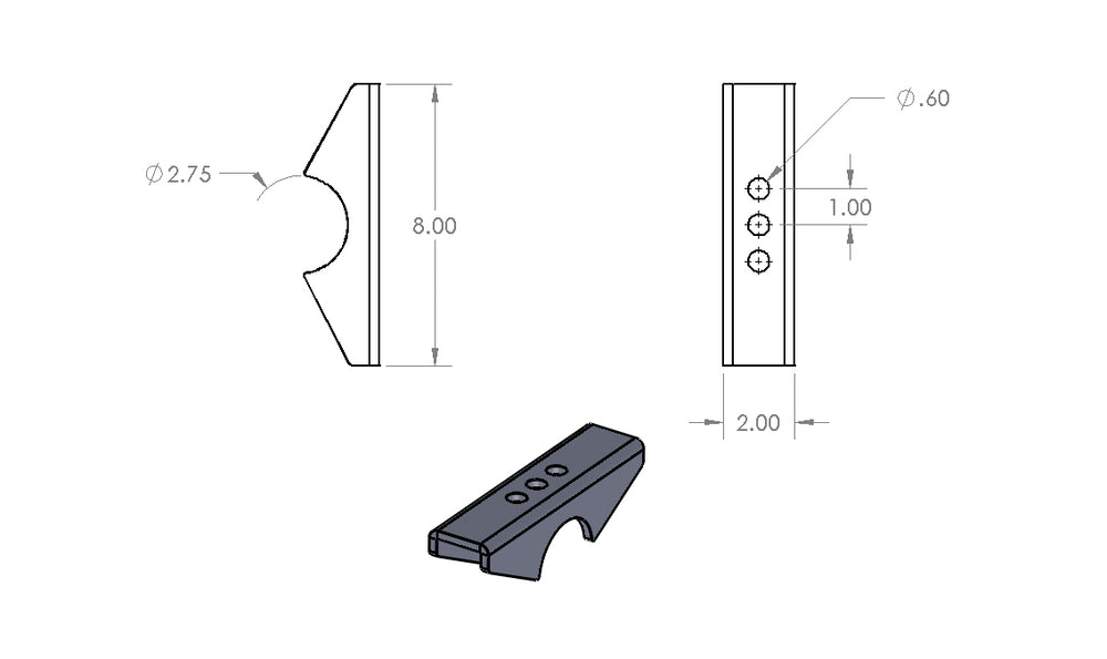 Scout Leaf Spring Perches 2" Wide