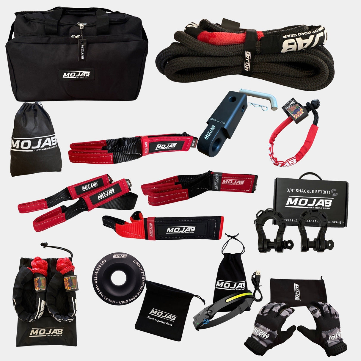 Heavy-Duty Recovery Kit (14 items + 9 storage bags, 4 Velcro tapes) *Lifetime Warranty