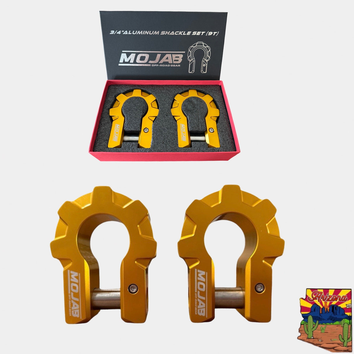 3/4'' Extreme duty Aluminum D-Shackle set (9T) (LIFETIME WARRANTY*)