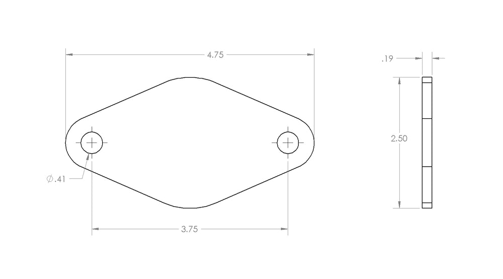 Large Oval Solid Mounting Plate