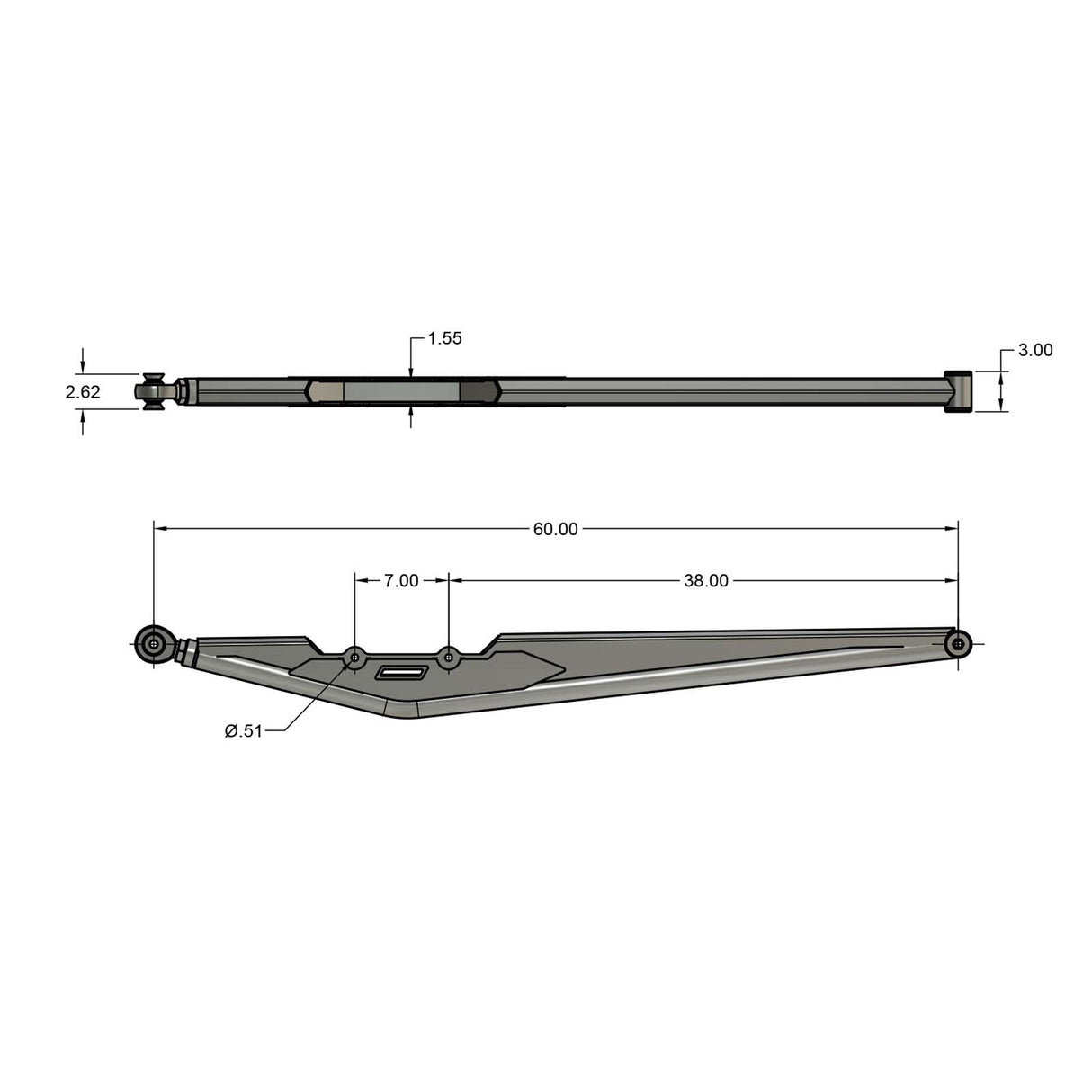 60" DIY Trailing Arm Kit