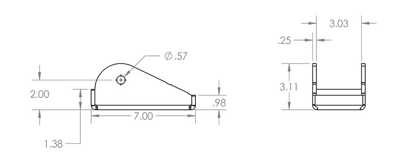 63" Frenched Leaf Spring Hangers