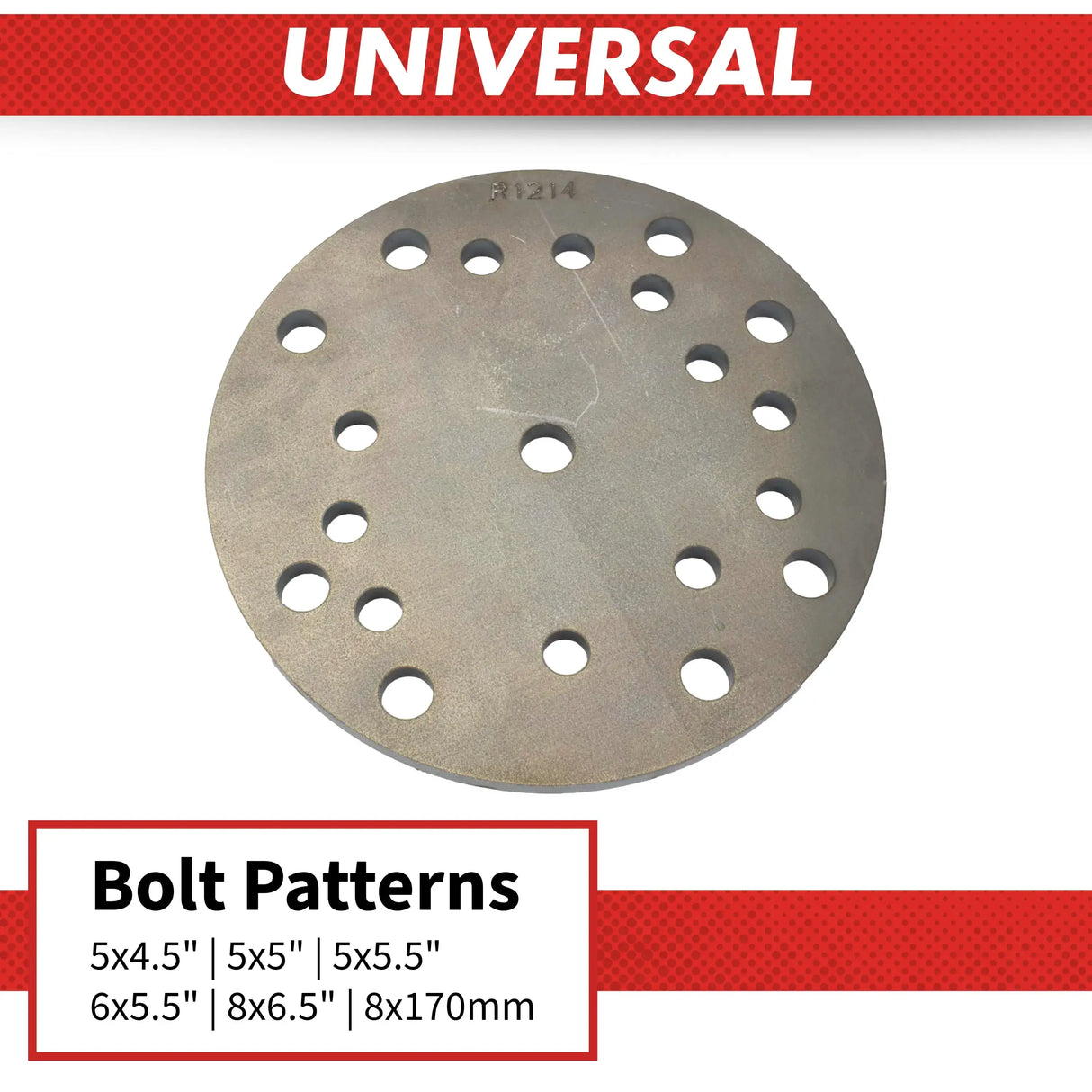 Universal Spare Tire Mounting Plate - Multi-Pattern (5, 6, 8 Lug)