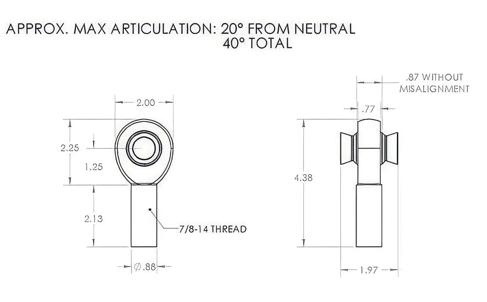 7/8" x 7/8" Rod End Right Hand (14 TPI)