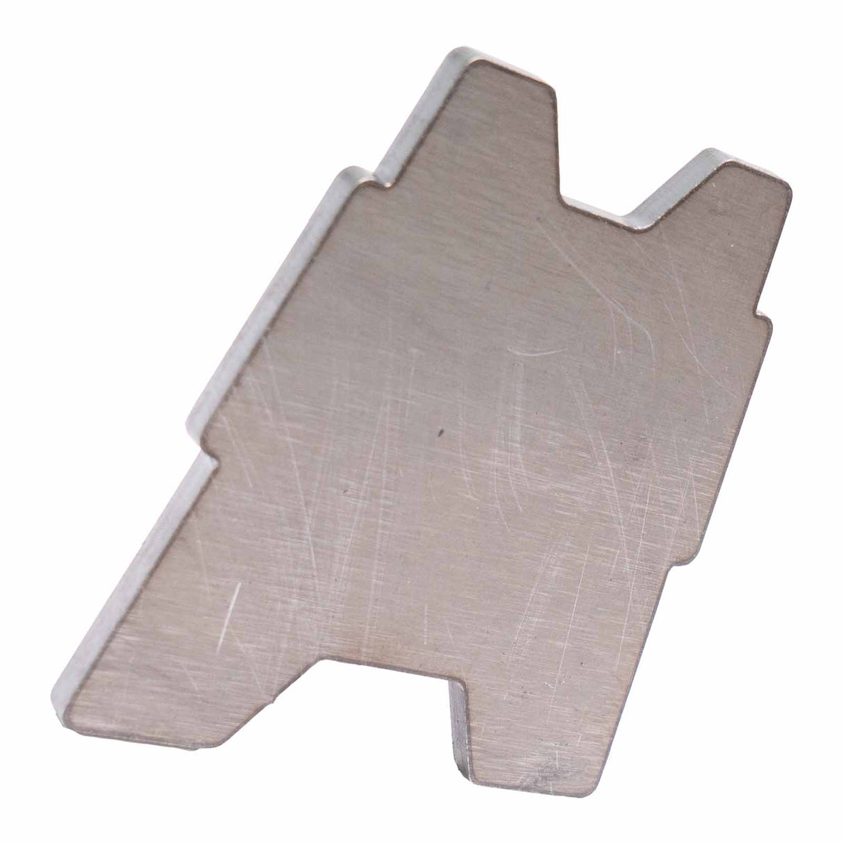 A photo showing one of the parts of the two and five eights inch wide 0 degree axle link against a white backdrop.