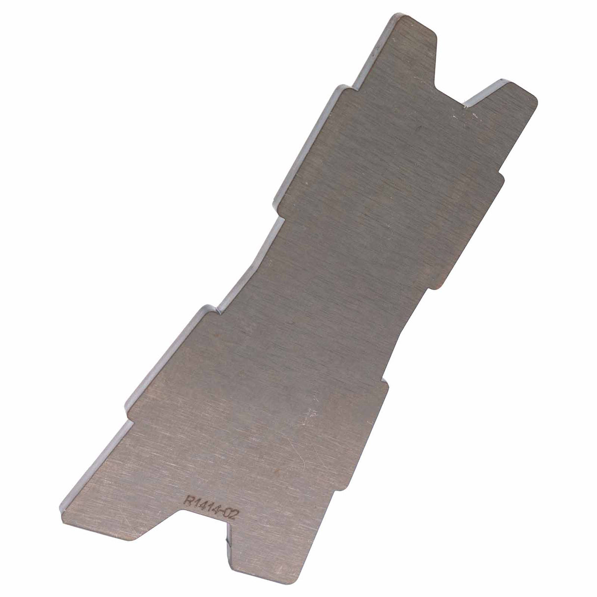 A photo showing one of the parts of the two and five eights inch wide 0 degree axle link against a white backdrop.