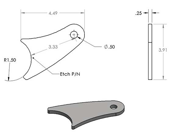 Long Curved Shock Tab (Pair)