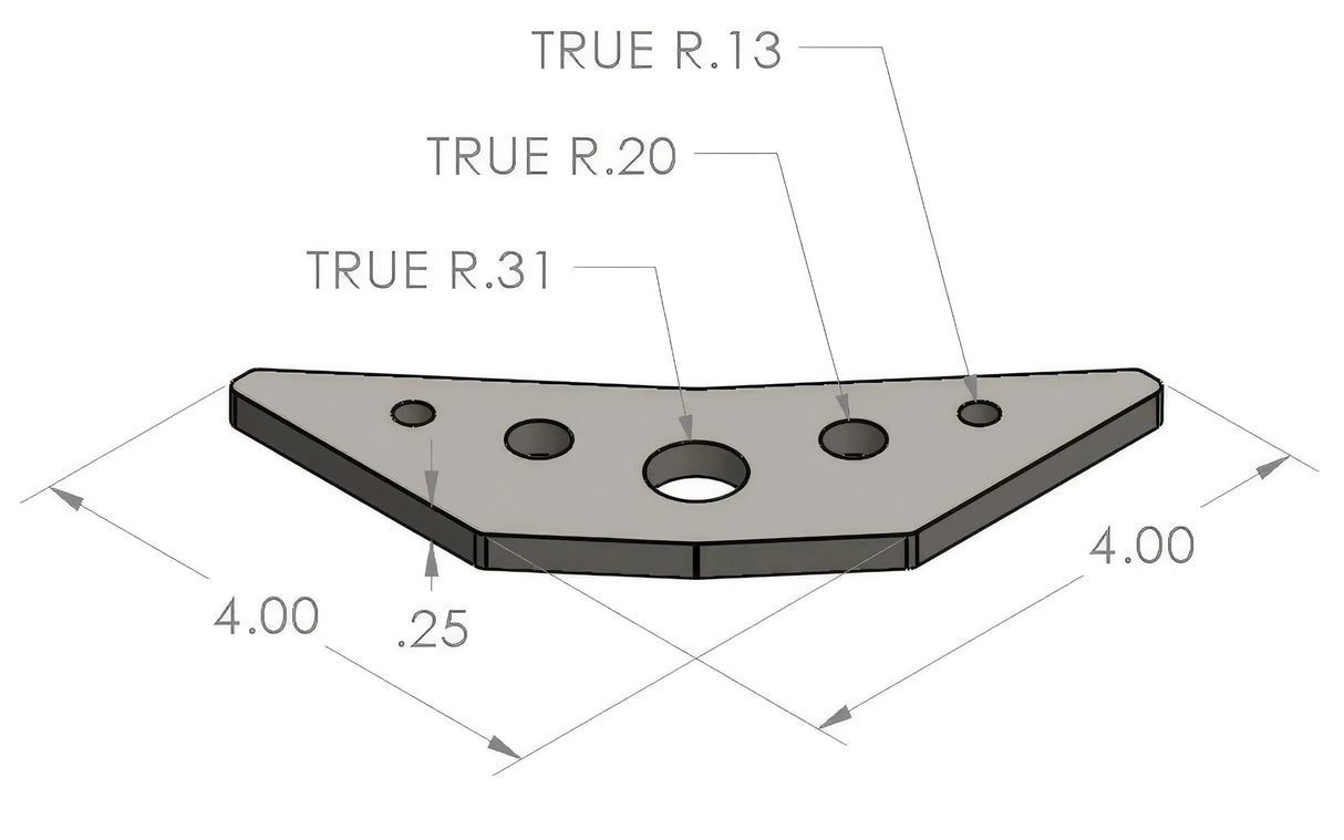 4" 90 Degree 5 Hole Gusset (Single)