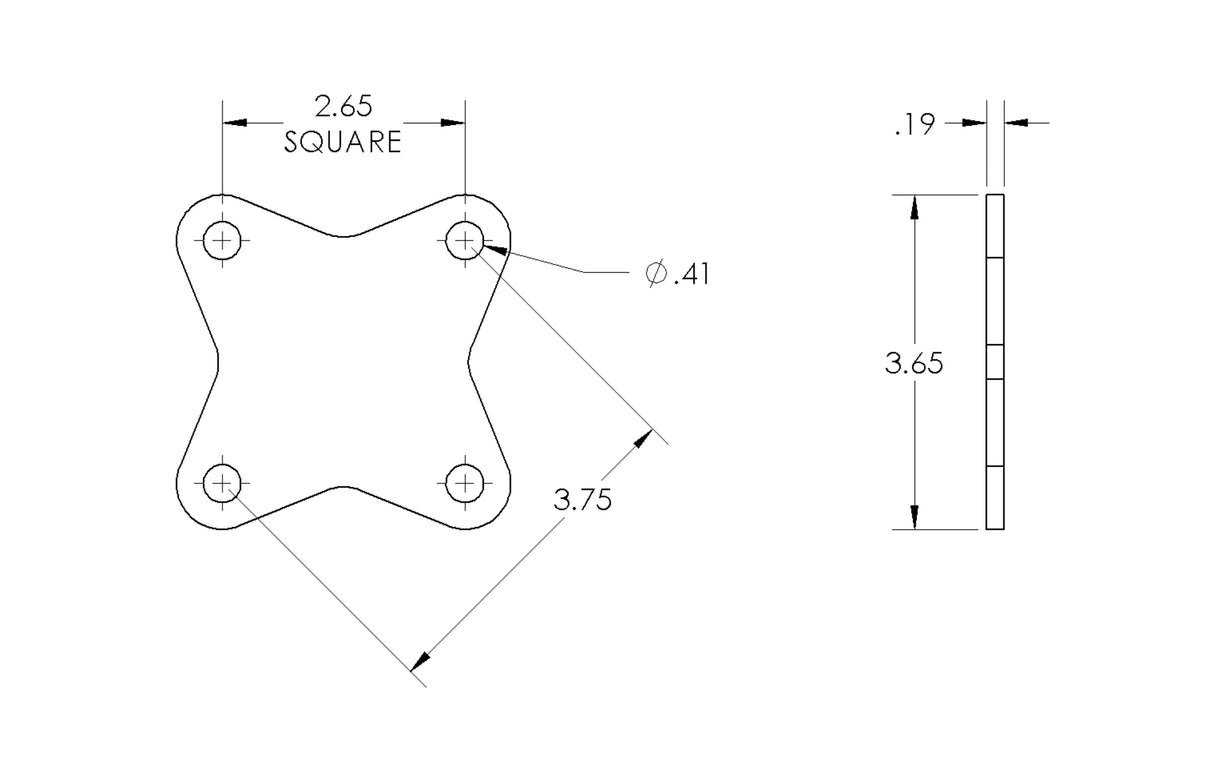 4 Hole Solid Mounting Plate