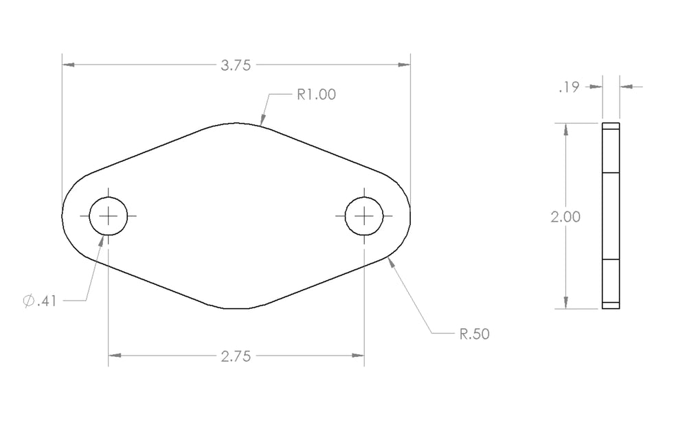 Small Oval Solid Mounting Plate