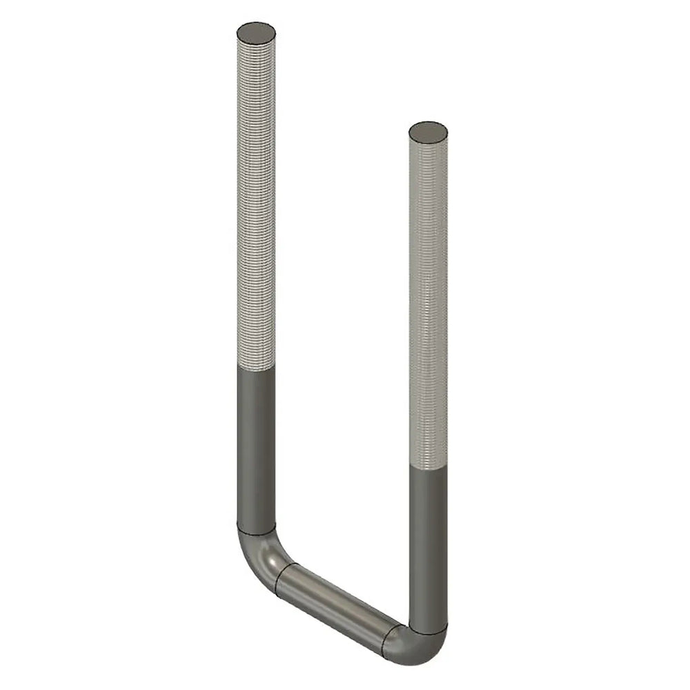 Flat Bottom U-Bolt, 3 1/4 x 5/8 x 10"