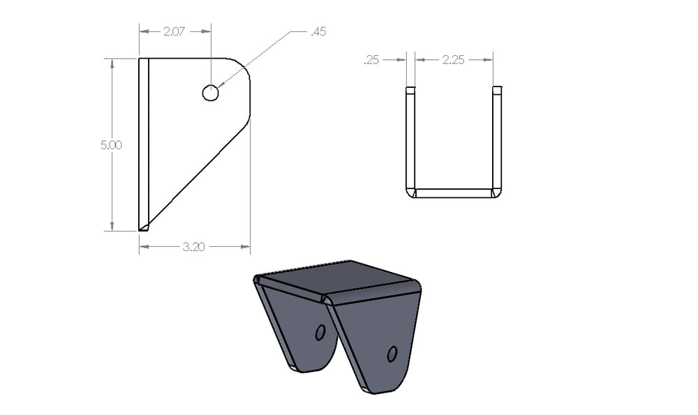 Leaf Spring Hangers with 2.25" Inner Mounting Width (Scout 2.0" Springs)