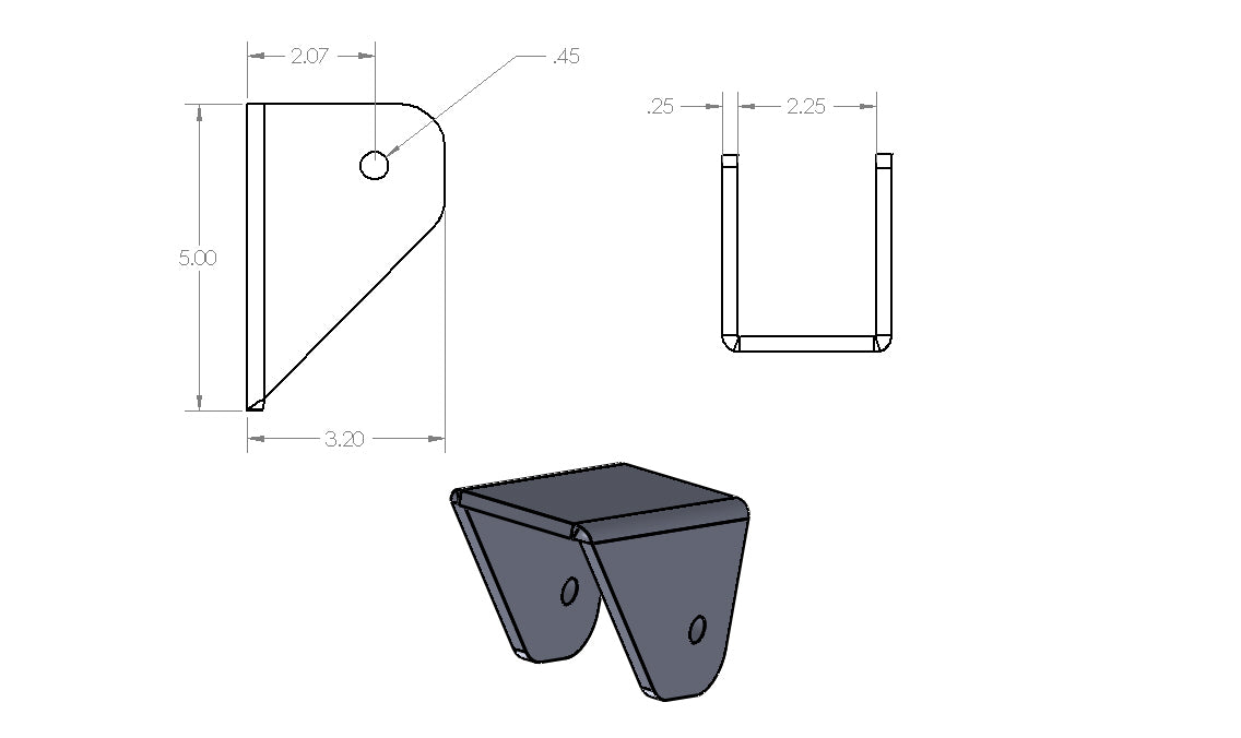 Leaf Spring Hangers with 2.25" Inner Mounting Width (Scout 2.0" Springs)