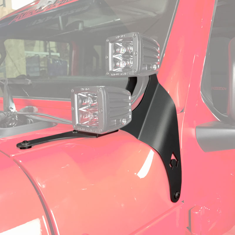 JL A-pillar Dual LED Cube Light Mounts