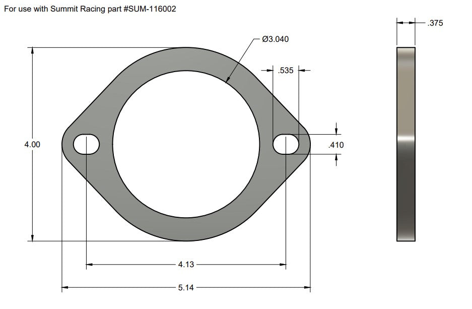 2 Bolt Exhaust Flange 3" ID