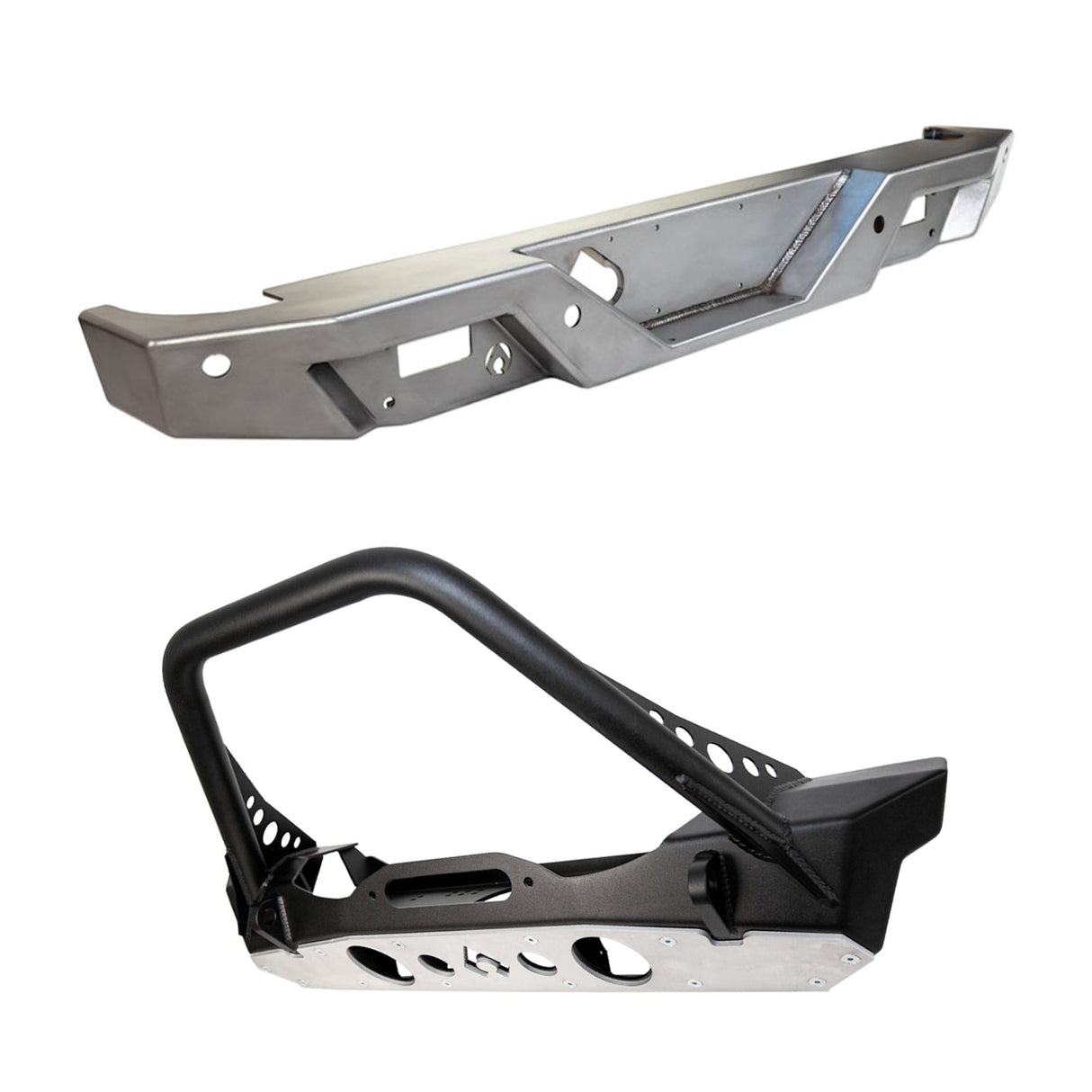 JT Exterior Package: Front and Rear Bumpers Free 50in Hood Light Bar Mount, Free Swaybar Skid, Free Hat, and $75.00 Instant Rebate!