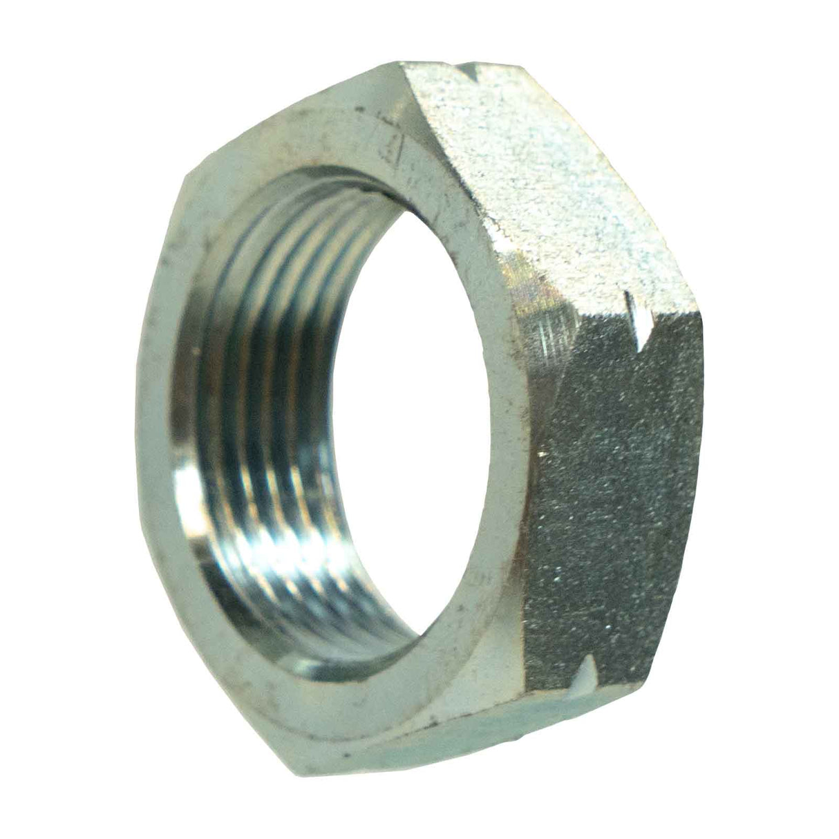 A photo of the R1004, Part Name: 1.25" Jam Nut at an angle off to the left against a white background.