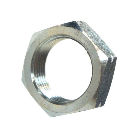 A photo of the R1004, Part Name: 1.25" Jam Nut at an angle slightly off to the left against a white background.