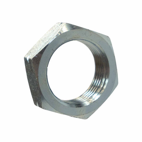 A photo of the R1004, Part Name: 1.25" Jam Nut at an angle slightly off to the right against a white background.
