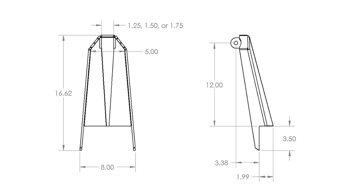 12" Shock Tower, 2" Deep - Pair