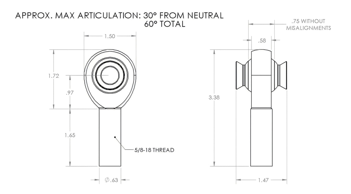 5/8 Rod End Right Hand (18 TPI)