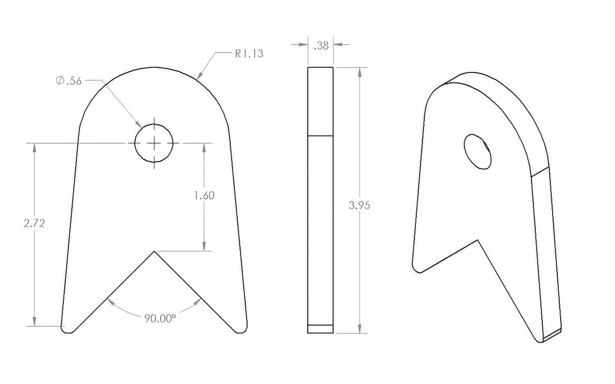 90 Degree Medium Link Tab