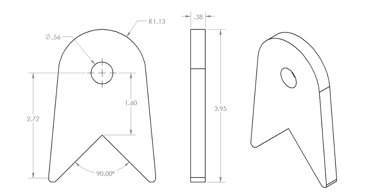 90 Degree Medium Link Tab