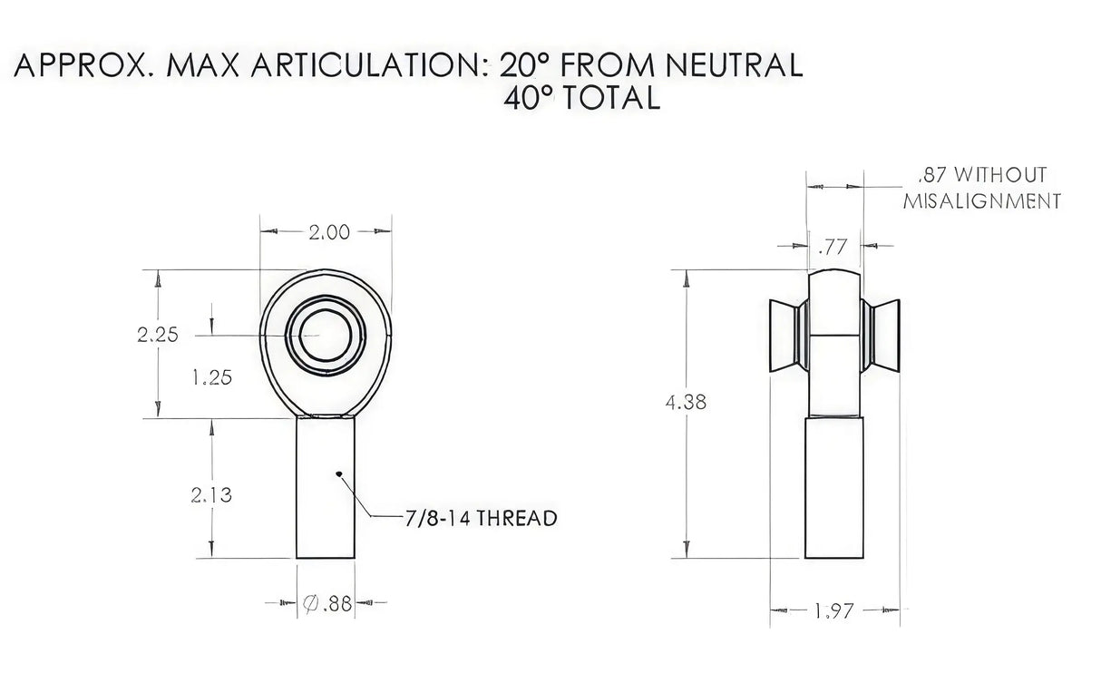7/8" x 7/8" Rod End Right Hand (14 TPI)