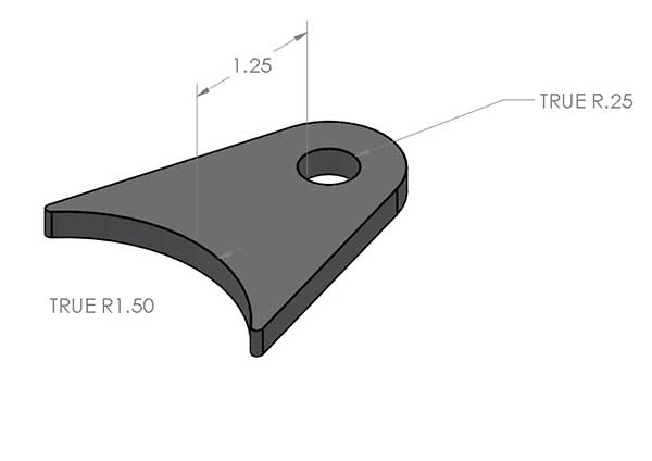 3.0" Axle Mount Shock Tabs, Pair
