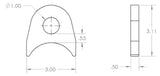 1/2" Thick D Ring Tab (3.0")