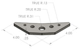 4" 90 Degree 5 Hole Gusset (Single)