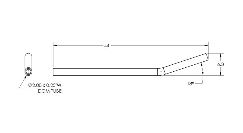 High Clearance Lower Link, DOM Tube, 2" X .25" Wall, 1.5" Tube ID