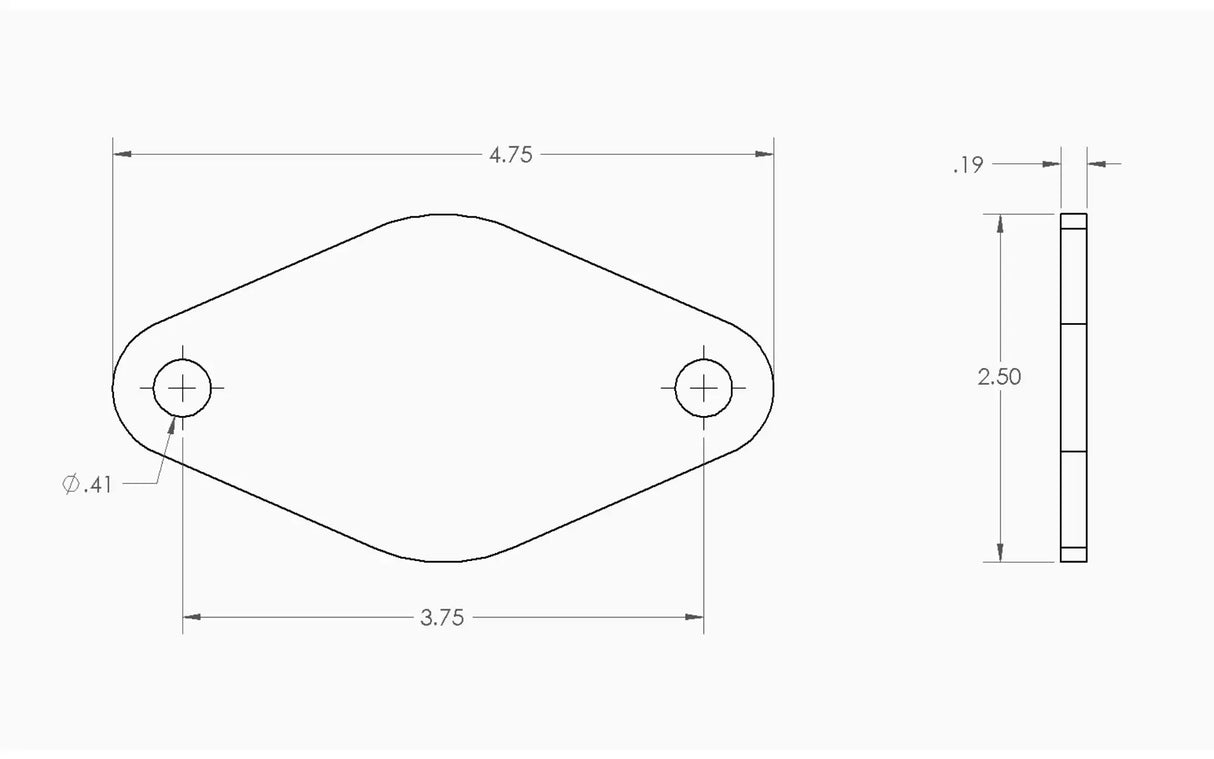 Large Oval Solid Mounting Plate