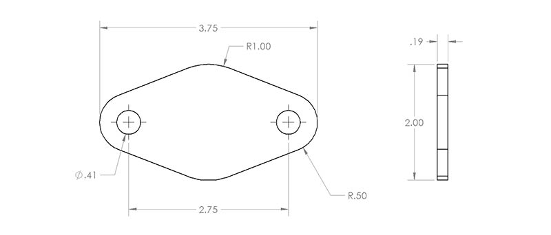 Small Oval Solid Mounting Plate