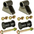 An image of the individual parts for the 1 inch lift motor mount laid out against a white background. 
