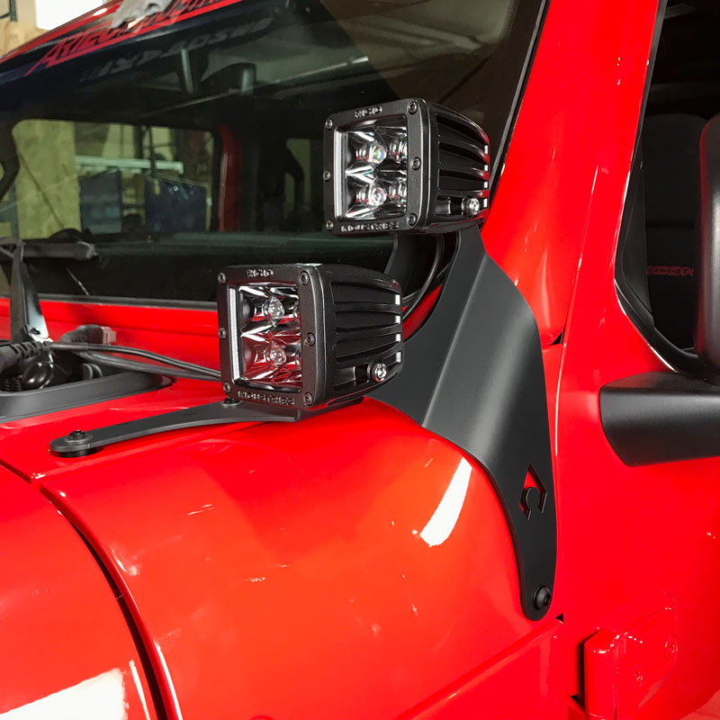 JL A-pillar Dual LED Cube Light Mounts