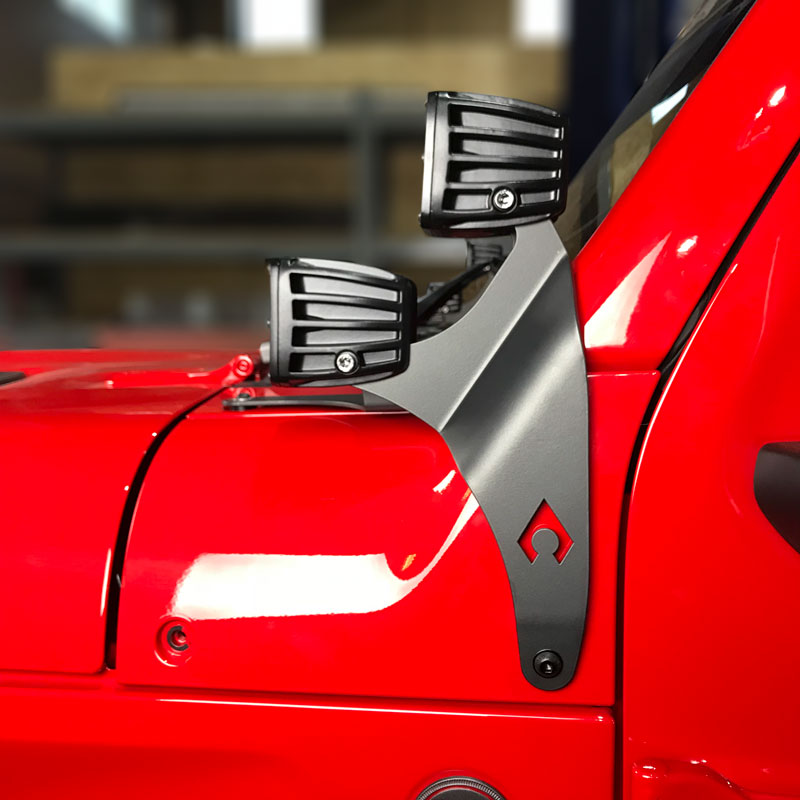 JL A-pillar Dual LED Cube Light Mounts