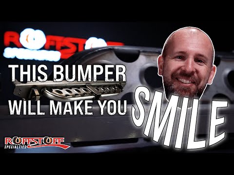 Ruffstuff Loaded Rear Overlay Bumper -Hitch, Dimple Die Step, and D-ring Mounts For Jeep TJ/LJ/YJ