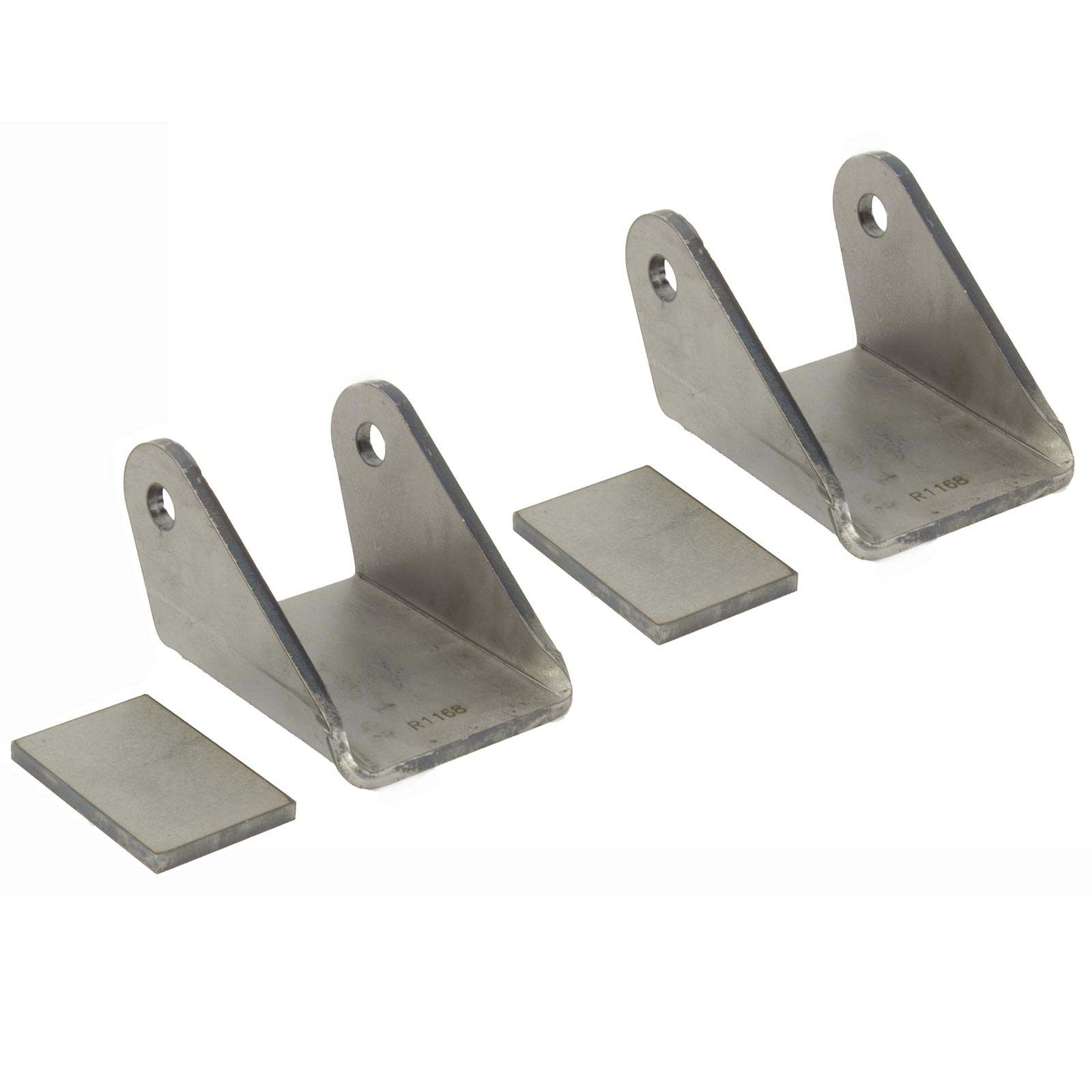 HEAVY DUTY FLUSH MOUNT SHACKLE HANGER PAIR 3 1/2 INCH OVERALL WIDTH FOR 3 INCH WIDE SPRINGS 